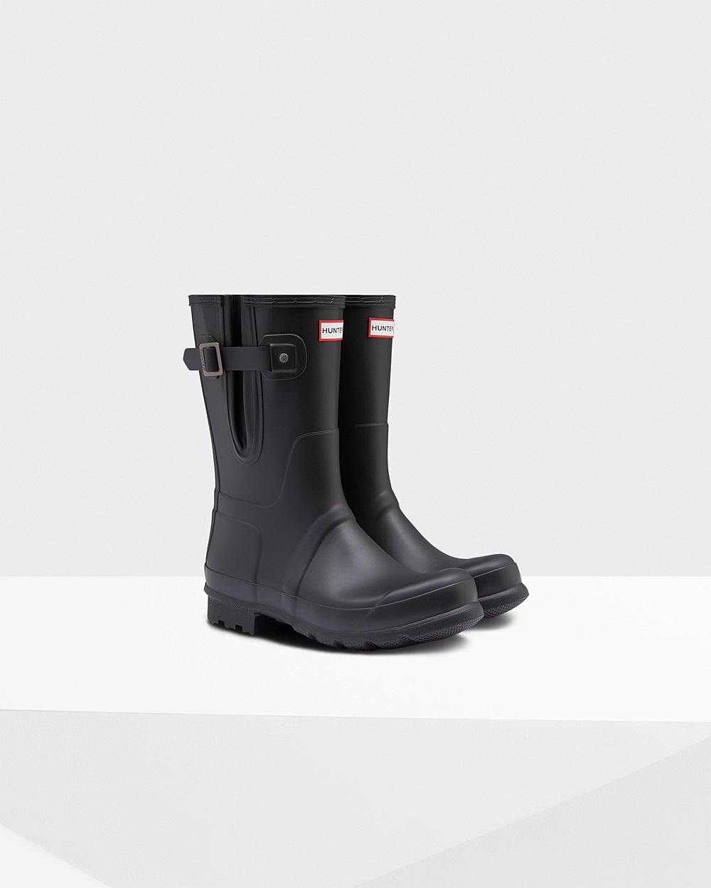 Hunter Original Side Adjustable Short Rain Boots - Sale Online Mens Black - ZFSHUX271